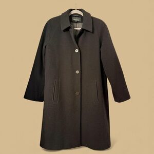 Jones New‎ York Classic Black Wool Overcoat Size 10